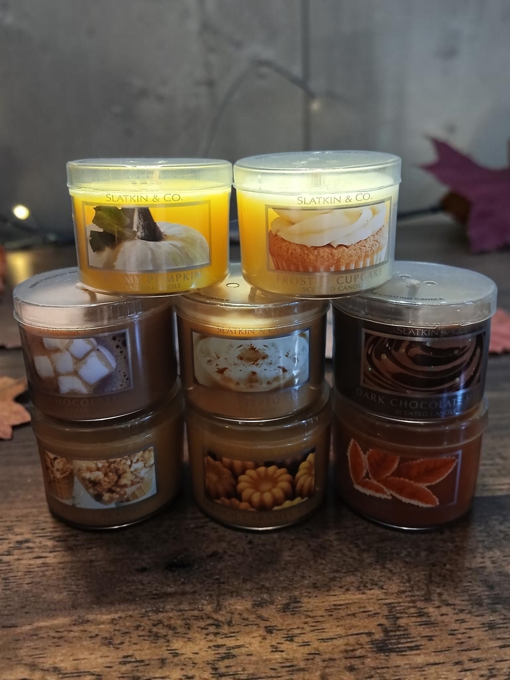 Assorted Women Bath & Body Scented Mini Candles — Yellow & Brown